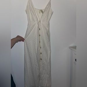 White Eyelet Dress with Button Detail